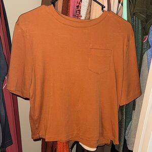 A New Day Orange Boxy Crop T-Shirt